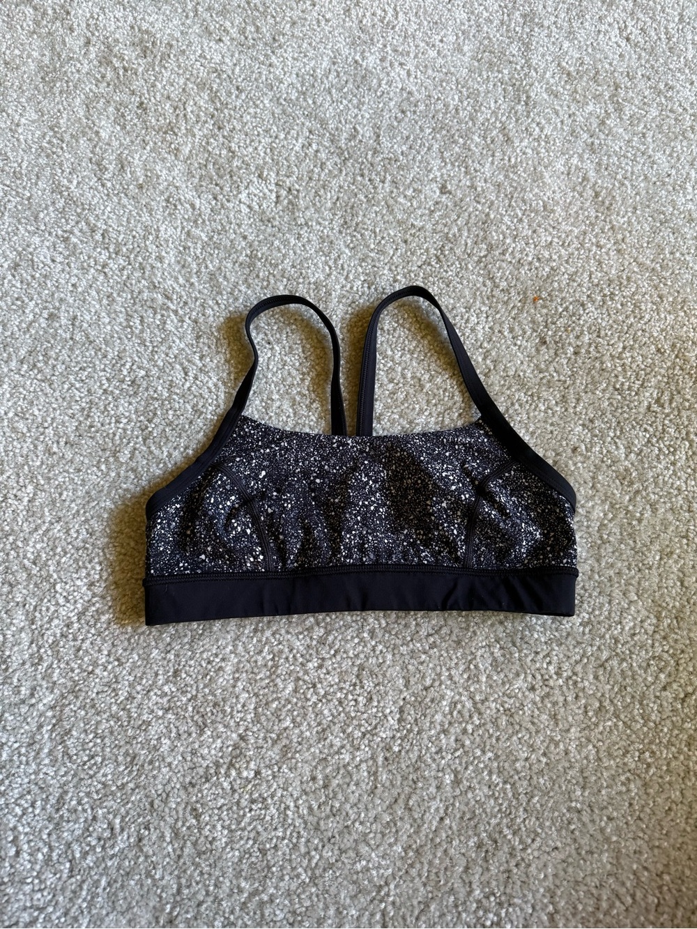 Lululemon Speckled Black Sports Bra